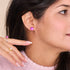 Magenta | Argent sterling .925 | Boucles d'Oreilles Sirène Verre